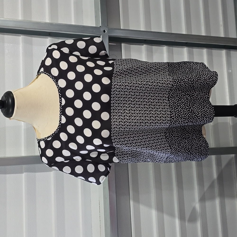 Kim Roger's Polkadotted Polyester Blouse Size XL